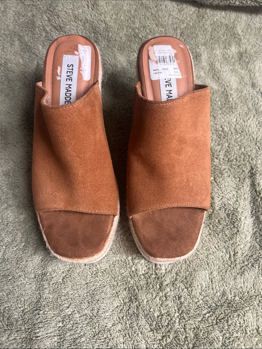 Steve Madden Rust Brown Suede Slide Mules